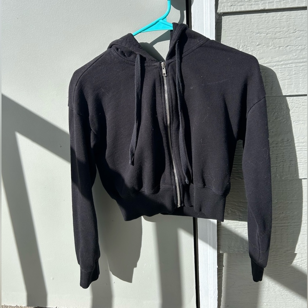 Cropped Black Zip up jacket